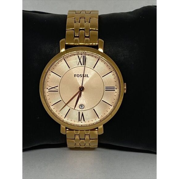 Fossil ES3435 Women's Stainless Steel Analog Rose Dial Quartz Wrist Watch CM495 - Picture 1 of 12